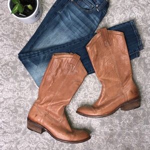 Frye Tan Heeled Boots
